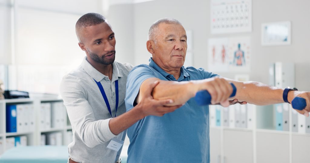 Physical therapy for arthritis, elderly senior man physical therapy, arthritis physical therapy